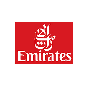 Emirates logo, partnership with Dubai London Hospital