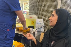 A woman being tested at hospital in jumeirah