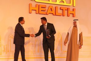 Dr. Manjunatha Ganiga Srinivasaiah received an award for best orthopaedic surgeon