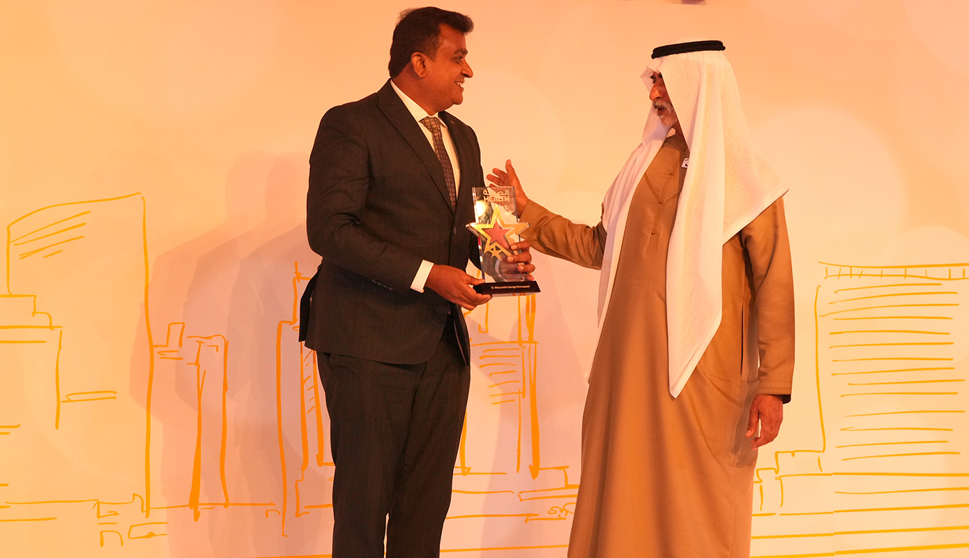 Dr. Manjunatha Ganiga Srinivasaiah received a well-deserved achievement of winning an award under the Best Orthopaedic Surgeon, UAE category at the prestigious Annual Health Awards 2023